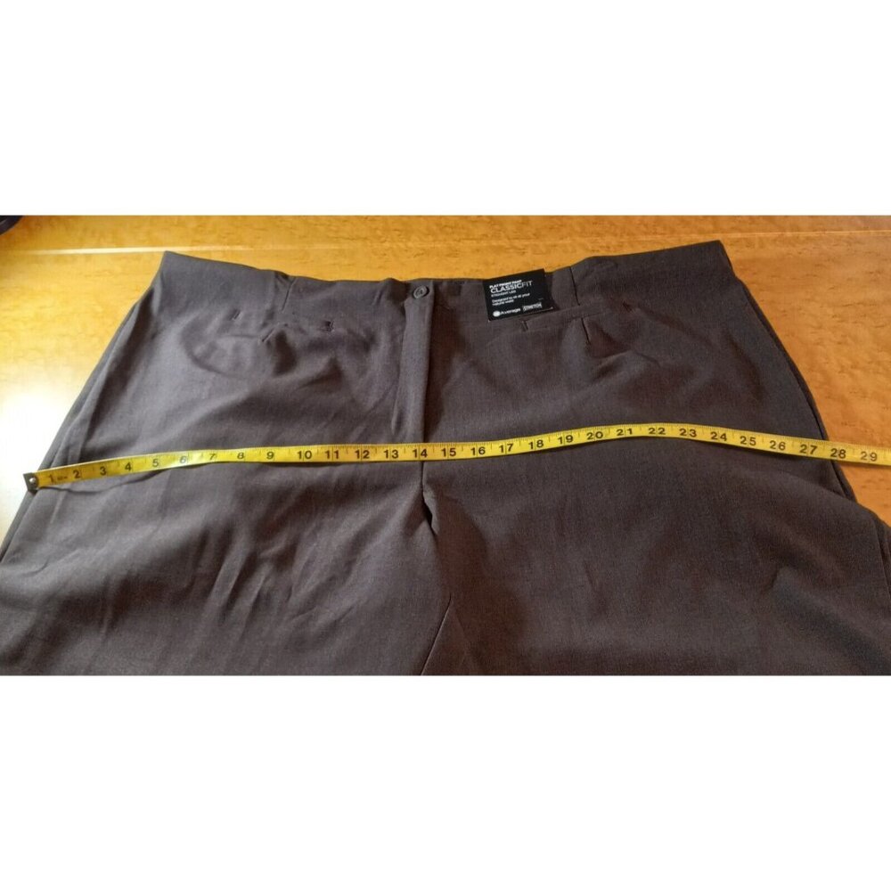 Avenue Stretch Women's Pants 47/29.5 Plus Size 26 Brown Flat Front Straight NWT - Picture 14 of 16
